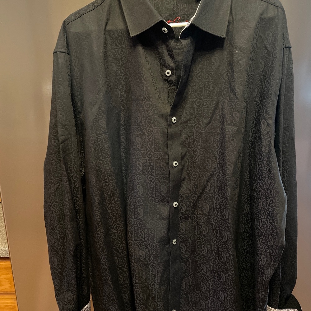 Mens Robert Graham black paisley  long sleeve never worn shirt